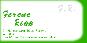 ferenc ripp business card